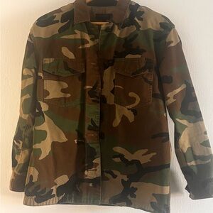 Women Camouflage Field Jacket - Green/Brown Camo